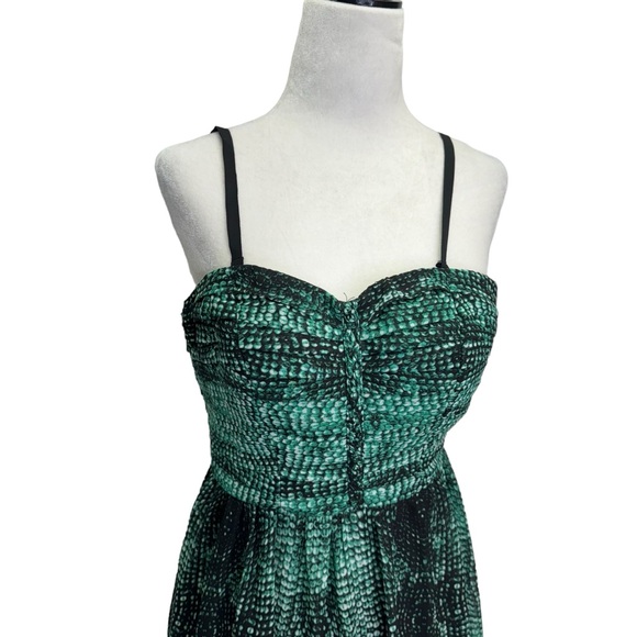 NWT Moulinette Soeurs Vernalis Maxi Dress Strapless Green Black Size 0 - Picture 5 of 11